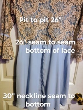 Lace Top Blue Skirt Dress